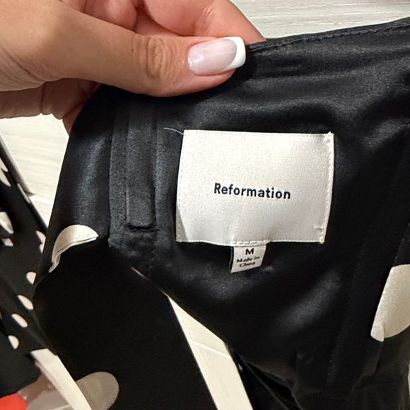 Reformation Black and White Polka Dot Strapless Jumpsuit - Picture 3 of 4